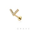 MULTI CZ V chevron THREADLESS (PUSH IN) 316L SURGICAL STEEL LABRET SET